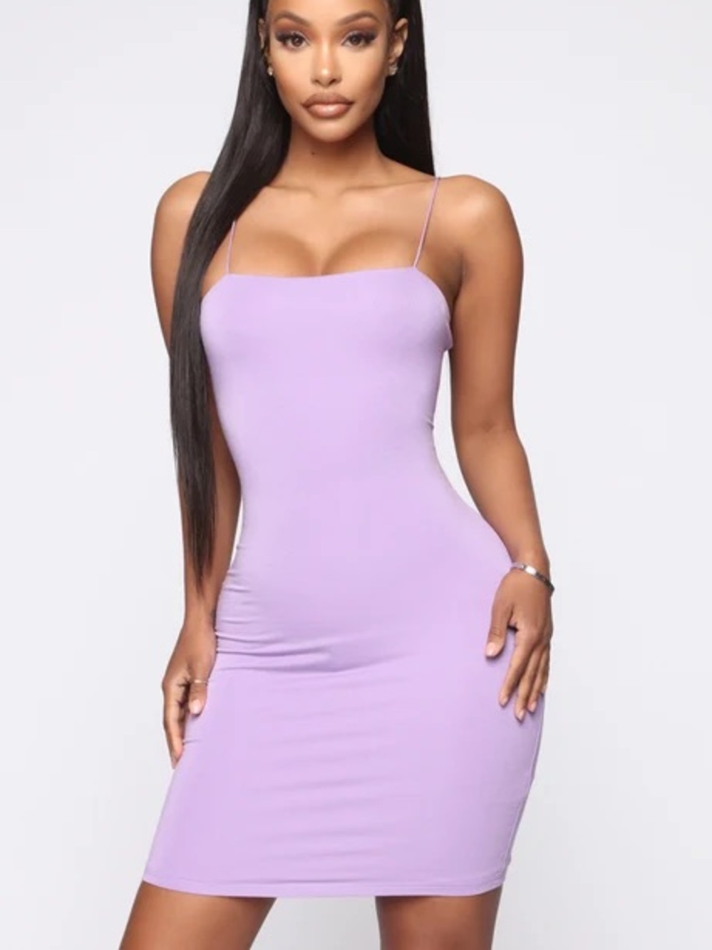 Fashion nova - Kiki mini dress Lilac Spaghetti-Strap Bodycon Dress - Women